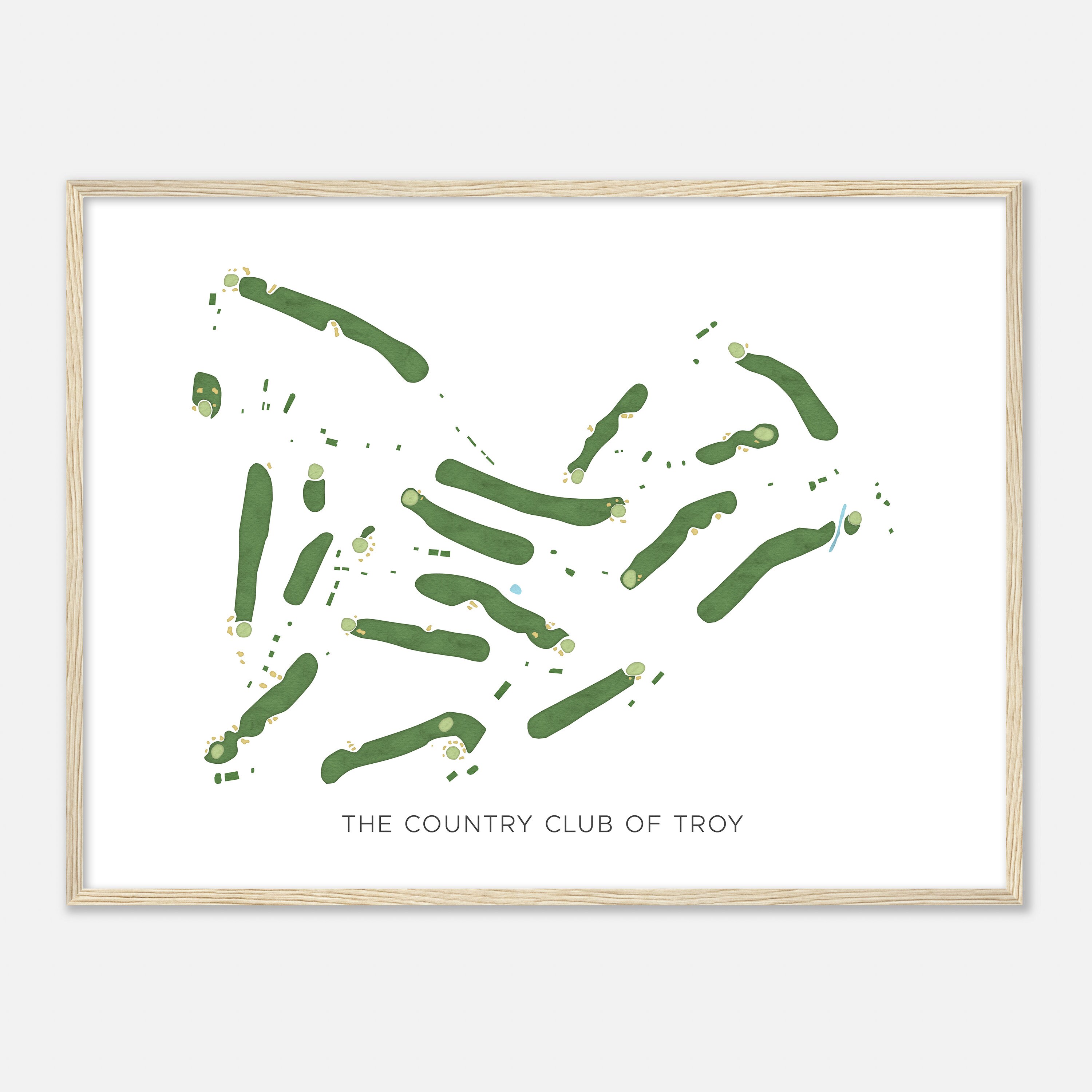 The Country Club of Troy, New York - Modern Watercolor Map | Golfer Gift, Golf Wall Art, Golf Poster Print, Course Layout