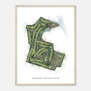 McHenry Country Club, Illinois - Classic Watercolor Map | Golfer Gift, Golf Wall Art, Golf Poster Print, Course Layout