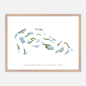 Esplanade Golf & Country Club in Naples, Florida: moderne aquarelkaart | Golfcadeau, golfmuurkunst, golfposterprint, baanindeling