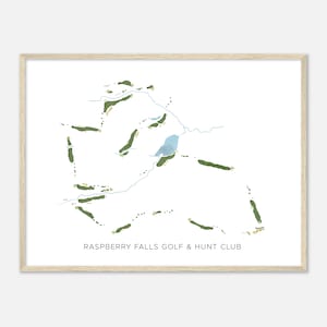 Raspberry Falls Golf & Hunt Club, Virginia - Moderne Aquarell Landkarte | Golfer Geschenk, Golf Wandkunst, Golf Poster Druck, Platz Layout