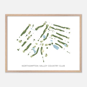 Northampton Valley Country Club à Richboro, Pennsylvanie - Carte aquarelle moderne | Cadeau de golfeur, oeuvre d'art murale de golf, impression d'affiche de golf