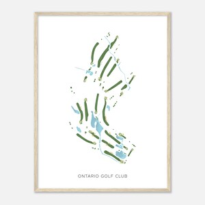 Ontario Golf Club, New York - Modern Watercolor Map | Golfer Gift, Golf Wall Art, Golf Poster Print, Course Layout