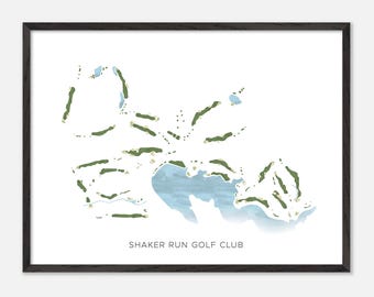 Shaker Run Golf Club in Lebanon, Ohio - Modern Watercolor Map