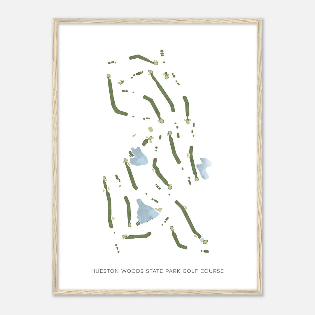 Hueston Woods State Park Golf Course Ohio Modern Watercolor Map