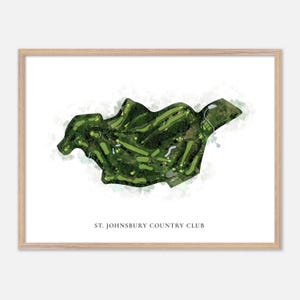 St. Johnsbury Country Club in Saint Johnsbury, Vermont - Klassische Aquarell-Karte | Golfer Geschenk, Golf Wandkunst, Golf Poster Druck