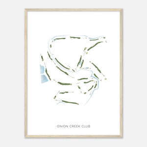 Onion Creek Club, Texas - Modern Watercolor Map | Golfer Gift, Golf Wall Art, Golf Poster Print, Course Layout