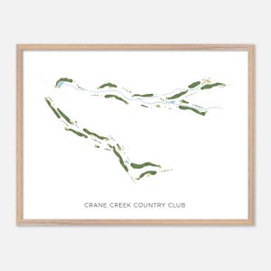 Crane Creek Country Club a Boise, Idaho - Mappa moderna ad acquerello / Regalo per golfisti, Arte murale per golf, Stampa poster per golf, Layout del campo