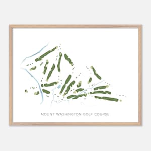 Mount Washington Golf Platz in Bretton Woods, New Hampshire - Moderne Aquarell Landkarte | Golfer Geschenk, Golf Wandkunst, Golf Poster Druck