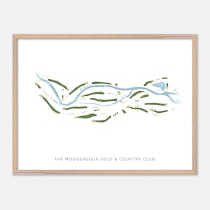 Le Mississauga Golf & Country Club à Mississauga, Canada - Carte aquarelle moderne | Cadeau de golfeur, oeuvre d'art murale de golf, impression d'affiche de golf