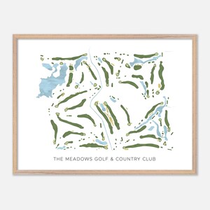 The Meadows Golf & Country Club a Ottawa, Canada - Mappa moderna ad acquerello / Regalo per golfisti, Arte murale per golf, Stampa poster per golf, Layout del campo