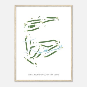 Wallingford Country Club, Connecticut - Modern Watercolor Map | Golfer Gift, Golf Wall Art, Golf Poster Print, Course Layout