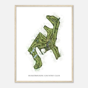 Hurstbourne Country Club, Kentucky - Mappa classica dell'acquerello / Regalo per golfisti, Arte della parete del golf, Stampa poster del golf, Layout del campo