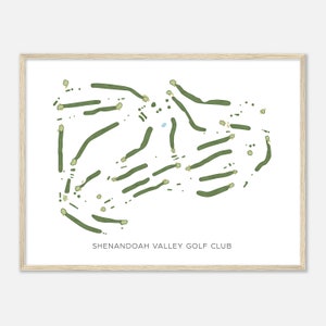 Shenandoah Valley Golf Club, Virginia - moderne aquarelkaart | Golfer cadeau, golf kunst aan de muur, golf poster print, baanindeling