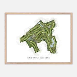 Innis Arden Golf Club in Old Greenwich, Connecticut - Classic Watercolor Map | Golfer Gift, Golf Wall Art, Golf Poster Print, Course Layout