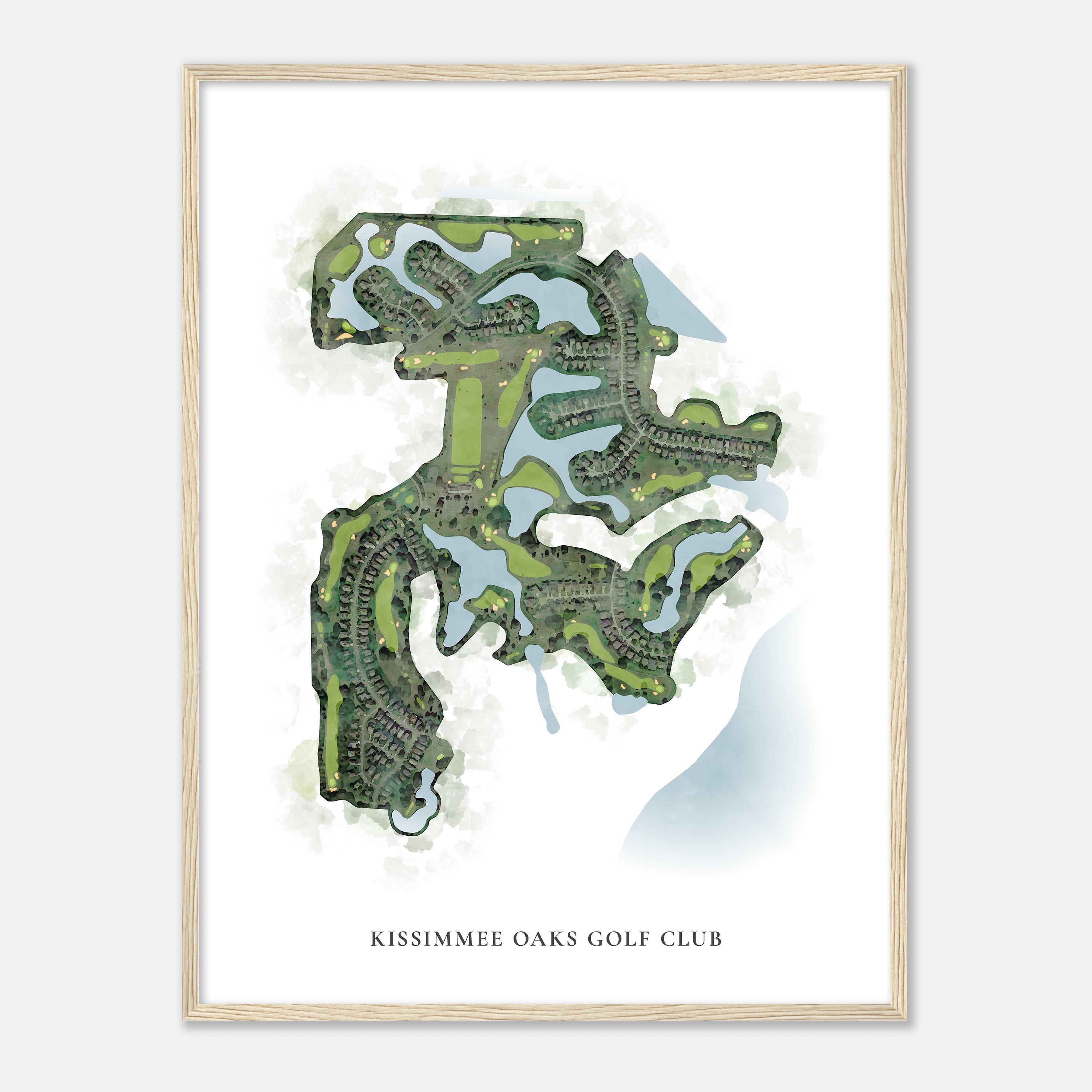 Kissimmee Oaks Golf Club, Florida - Classic Watercolor Map