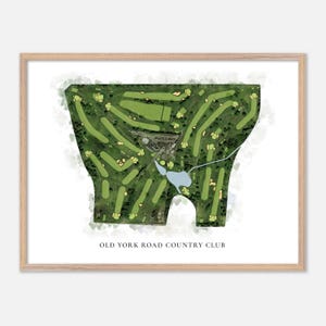Old York Road Country Club in Spring House, Pennsylvania - Klassische Aquarell Landkarte | Golfer Geschenk, Golf Wandkunst, Golf Poster Druck
