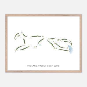 Midland Valley Golf Club in Graniteville, South Carolina: moderne aquarelkaart | Golfcadeau, golfmuurkunst, golfposterprint
