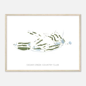 Cedar Creek Country Club, Wisconsin - Mappa acquerello moderna / Regalo per golfisti, Arte da parete per golf, Stampa poster di golf, Layout del campo