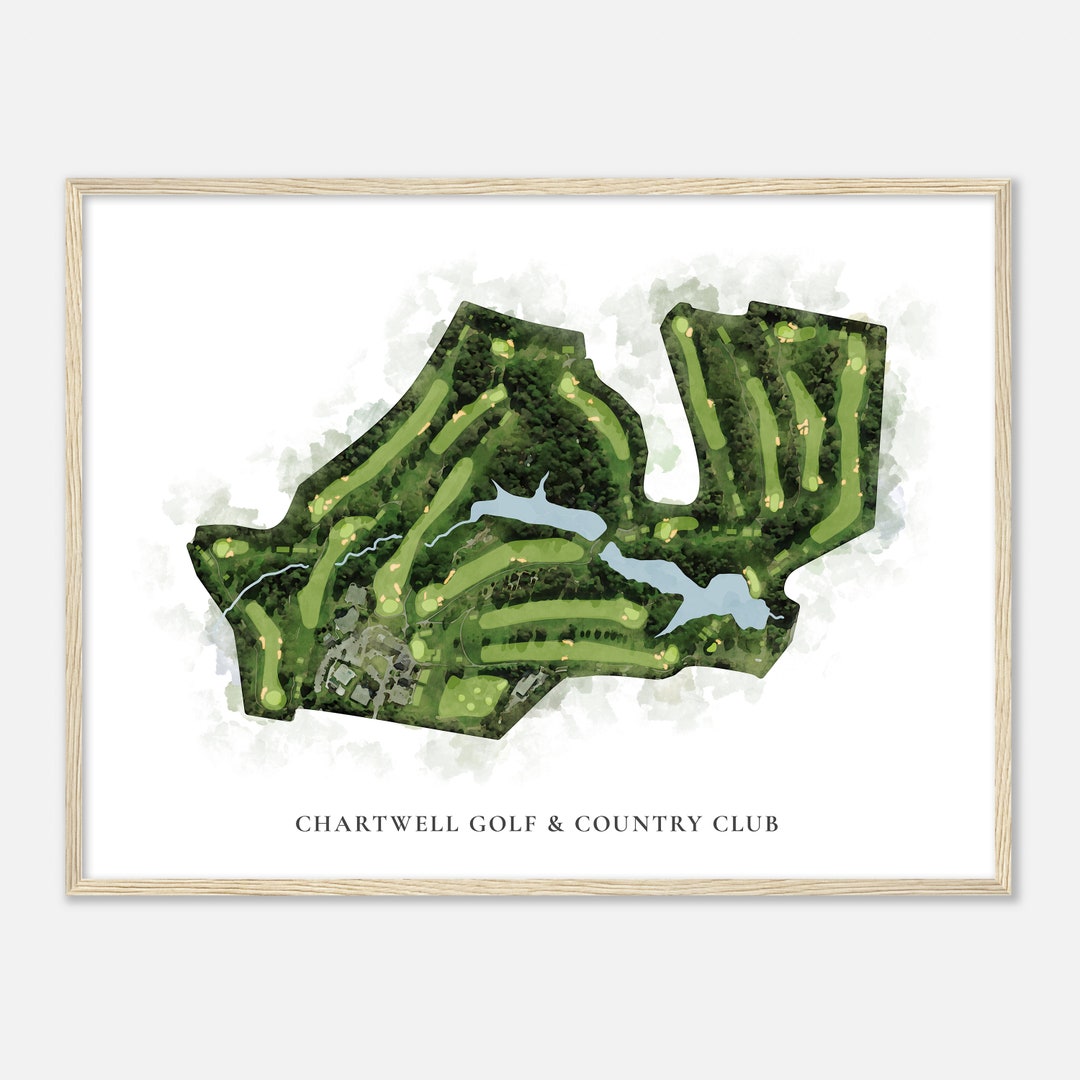 Chartwell Golf & Country Club, Maryland - Classic Watercolor Map | Golfer Gift, Golf Wall Art, Golf Poster Print, Course Layout