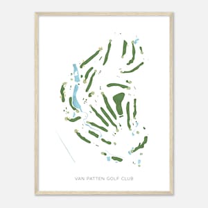 Van Patten Golf Club, New York - Moderne Aquarell Landkarte | Golfer Geschenk, Golf Wandkunst, Golf Poster Druck, Platz Layout