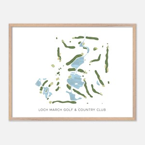 Loch March Golf & Country Club a Ottawa, Canada - Mappa moderna ad acquerello / Regalo per golfisti, Arte murale per golf, Stampa poster per golf, Layout del campo
