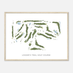 Logger&#39;s Tail Golf Platz, Minnesota - Moderne Aquarell Landkarte | Golfer Geschenk, Golf Wandkunst, Golf Poster Druck, Platz Layout