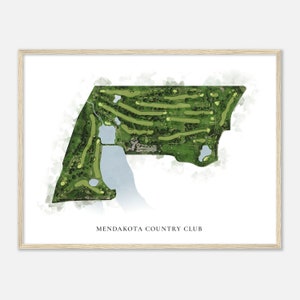 Mendakota Country Club, Minnesota - Classic Watercolor Map | Golfer Gift, Golf Wall Art, Golf Poster Print, Course Layout