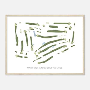 Madrona Links Golf Club, Washington - Moderne Aquarell Landkarte | Golfer Geschenk, Golf Wandkunst, Golf Poster Druck, Platz Layout