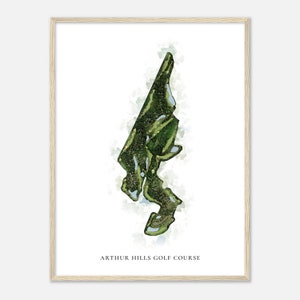 Arthur Hills Golf Course, South Carolina - Classic Watercolor Map | Golfer Gift, Golf Wall Art, Golf Poster Print, Course Layout