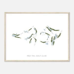 Red Tail Golf Club, Ohio - Moderne Aquarell Landkarte | Golfer Geschenk, Golf Wandkunst, Golf Poster Druck, Platz Layout