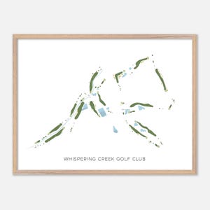 Whispering Creek Golf Club in Sioux City, Iowa - Moderne Aquarell Landkarte | Golfer Geschenk, Golf Wandkunst, Golf Poster Druck, Platz Layout