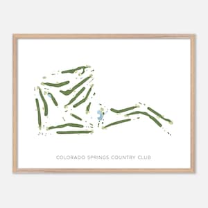 Colorado Springs Country Club a Colorado Springs, Colorado - Mappa moderna ad acquerello / Regalo per golfisti, Arte murale da golf, Stampa poster da golf