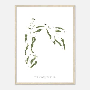 The Kingsley Club,Michigan - Moderne Aquarell Landkarte | Golfer Geschenk, Golf Wandkunst, Golf Poster Druck, Platz Layout