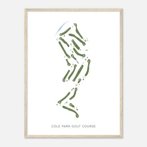 Cole Park Golf Course, Tennessee - Modern Watercolor Map | Golfer Gift, Golf Wall Art, Golf Poster Print, Course Layout