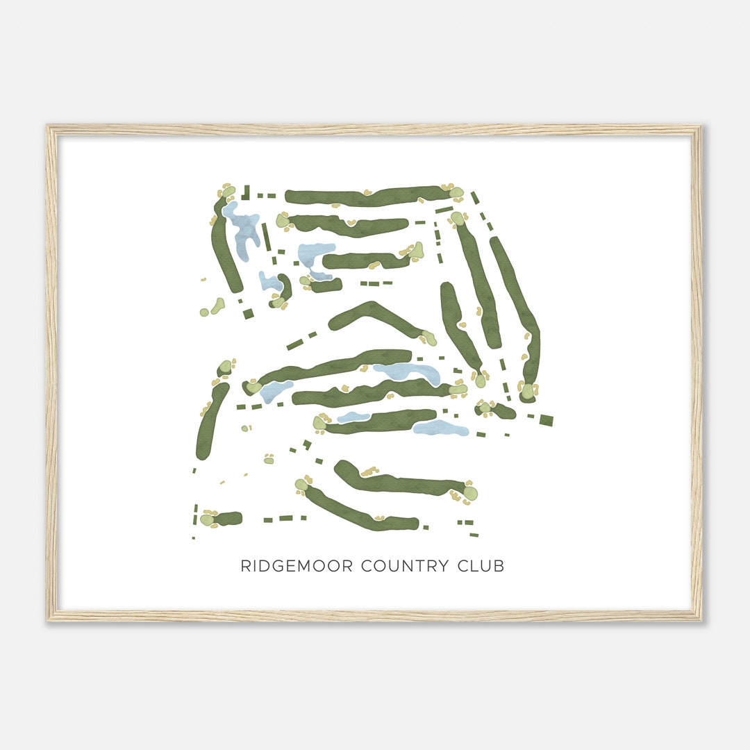 Ridgemoor Country Club, Illinois - Modern Watercolor Map | Golfer Gift ...
