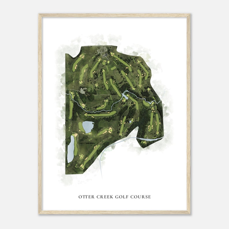 Otter Creek Golf Course, Indiana Classic Watercolor Map Golfer Gift