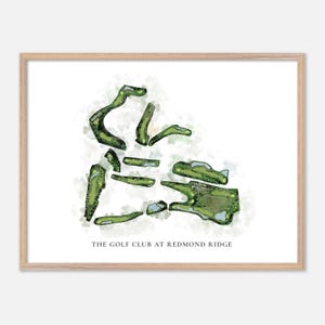 Der Golf Club Am Redmond Ridge in Redmond, Washington - Klassische Aquarell Karte | Golfer Geschenk, Golf Wandkunst, Golf Poster Druck