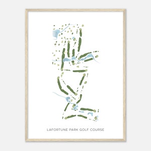 LaFortune Park Golfbaan, Oklahoma - Moderne aquarelkaart | Golfer cadeau, golf kunst aan de muur, golf poster print, baanindeling