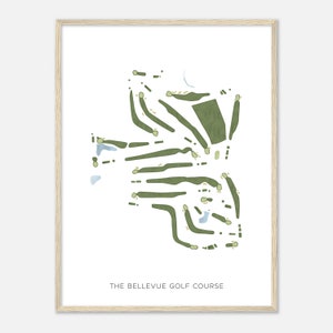 Bellevue Golf Club, Washington - Moderne Aquarell Landkarte | Golfer Geschenk, Golf Wandkunst, Golf Poster Druck, Platz Layout