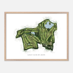 Golf Club of Avon in Avon, Connecticut - Classic Watercolor Map | Golfer Gift, Golf Wall Art, Golf Poster Print, Course Layout