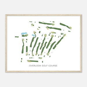 Overlook Golf Course, Pennsylvania - Modern Watercolor Map | Golfer Gift, Golf Wall Art, Golf Poster Print, Course Layout