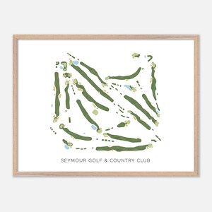 Seymour Golf & Country Club a , Canada - Mappa moderna ad acquerello / Regalo per golfisti, Arte murale per golf, Stampa poster per golf, Layout del campo