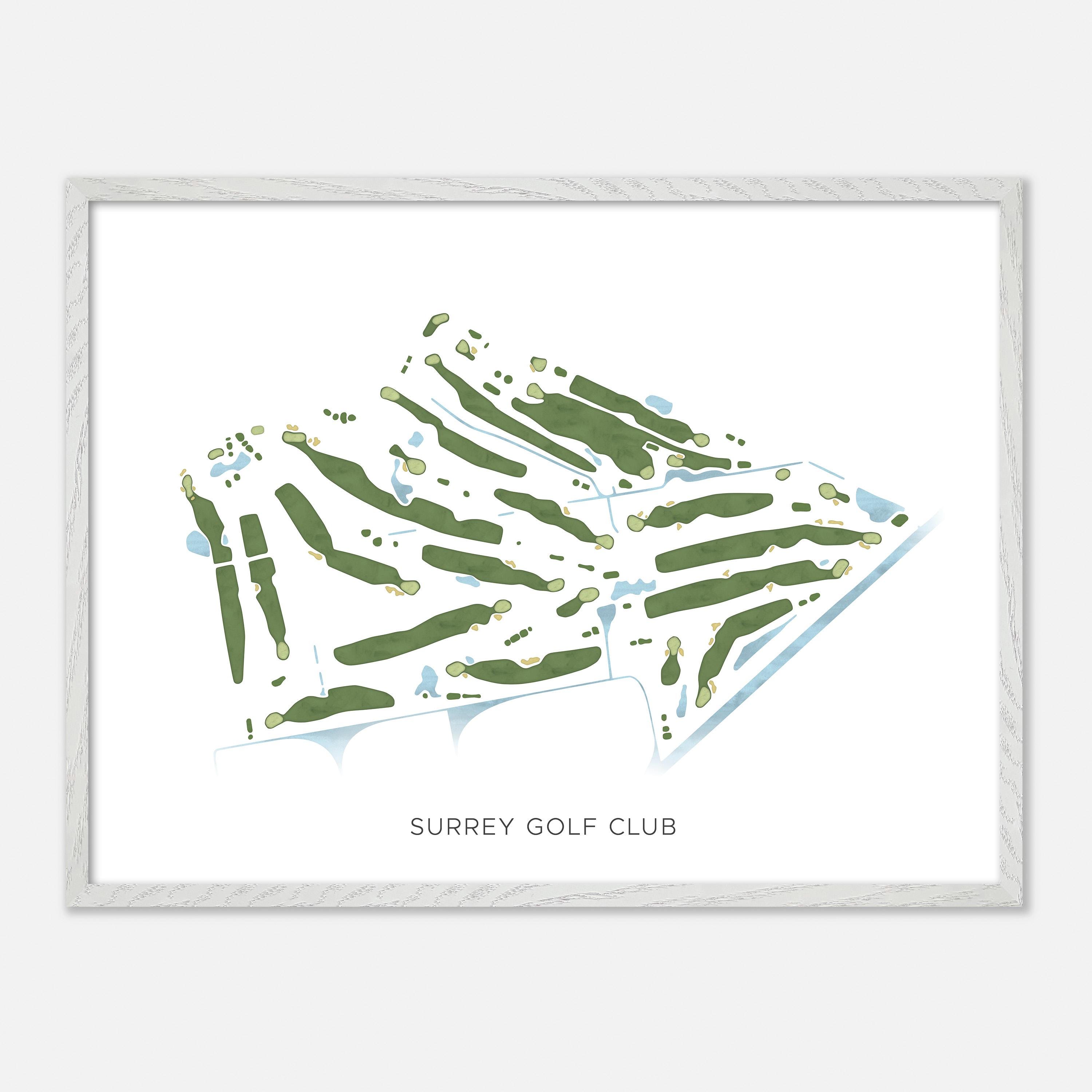 Surrey Golf Club in Surrey, Canada - Modern Watercolor Map