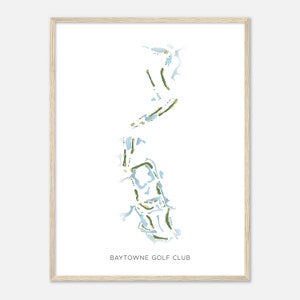 Baytowne Golf Club, Florida - Moderne aquarelkaart | Golfer cadeau, golf kunst aan de muur, golf poster print, baanindeling