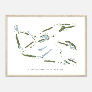 Canyon Gate Countryclub, Nevada - Moderne Aquarell Landkarte | Golfer Geschenk, Golf Wandkunst, Golf Poster Druck, Platz Layout