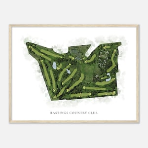 Hastings Country Club, Minnesota - Classic Watercolor Map | Golfer Gift, Golf Wall Art, Golf Poster Print, Course Layout