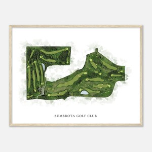 Zumbrota Golf Club, Minnesota - Classic Watercolor Map | Golfer Gift, Golf Wall Art, Golf Poster Print, Course Layout