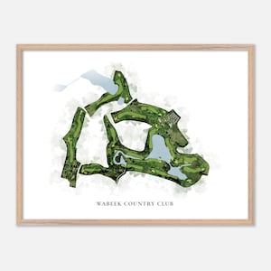Wabeek Country Club in Bloomfield Township, MI - Klassische Aquarell Landkarte | Golfer Geschenk, Golf Wandkunst, Golf Poster Druck
