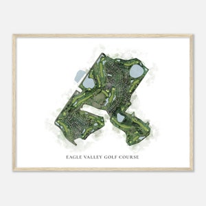 Eagle Valley Golf Course, Minnesota - Klassieke aquarelkaart | Golfer cadeau, golf kunst aan de muur, golf poster print, baanindeling