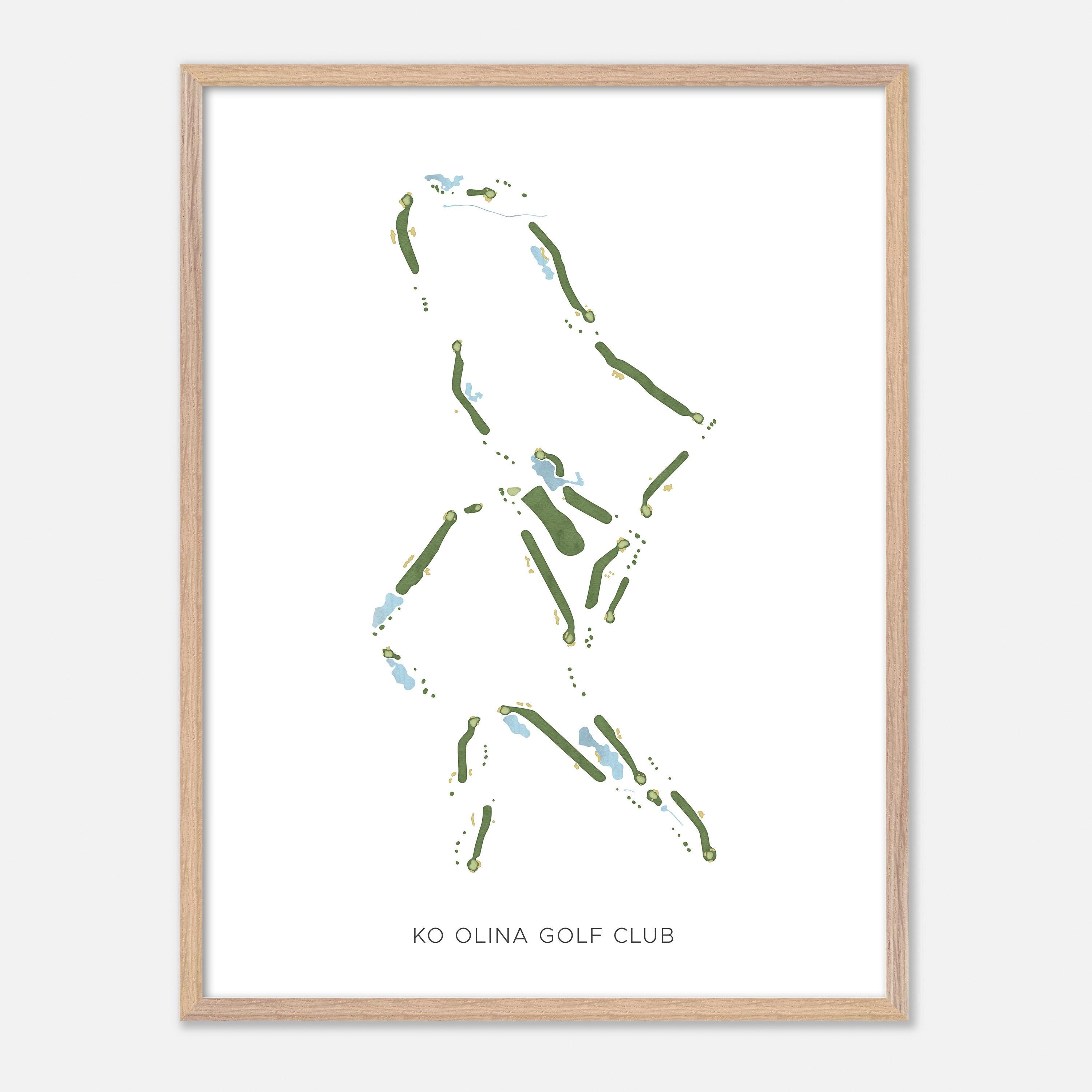 Ko Olina Golf Club in Kapolei, Hawaii - Modern Watercolor Map 